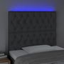 Voir la diapositive 3 : VIDAXL Tete de lit a LED Gris fonce 90x7x118/128 cm Tissu