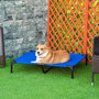 Voir la diapositive 2 : PAWHUT Lit surélevé pour chien dim. 92 x 76 x 18 cm sac de transport inclus métal oxford haute densité bleu