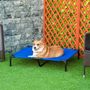 Voir la diapositive 2 : PAWHUT Lit surélevé pour chien dim. 92 x 76 x 18 cm sac de transport inclus métal oxford haute densité bleu