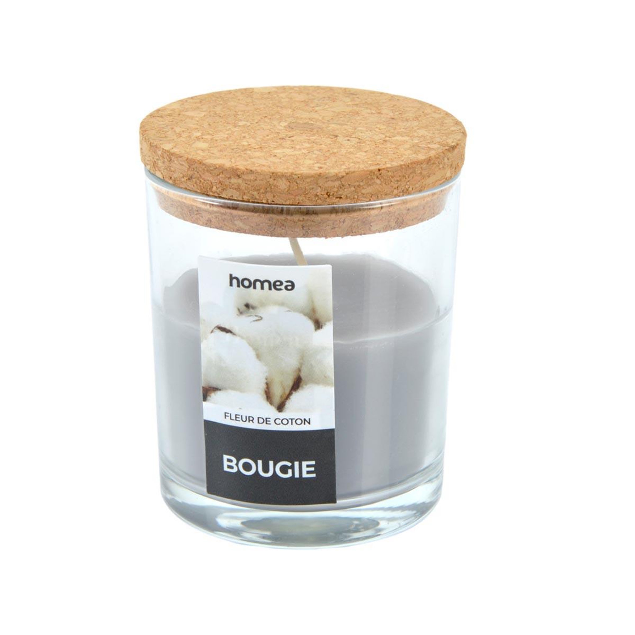 HOMEA Bougie verrine parfumée  essentiel ii  8cm fleur de coton