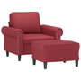 Voir la diapositive 3 : VIDAXL Fauteuil avec repose-pied Rouge bordeaux 60 cm Similicuir