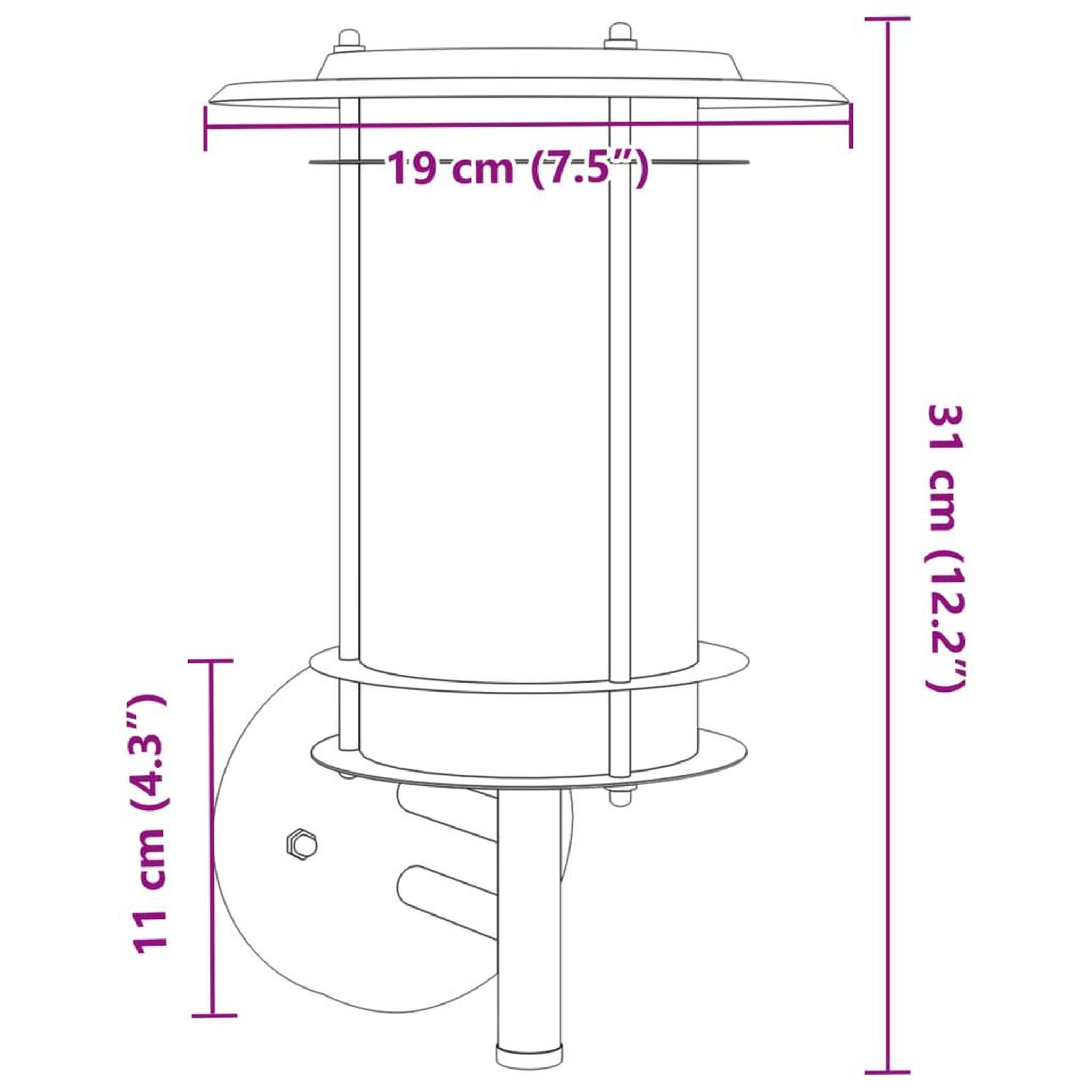 Voir la diapositive 6 : VIDAXL Applique murale d'exterieur argente acier inoxydable