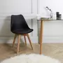 The Home Deco Factory Chaise scandinave coque avec coussin noire