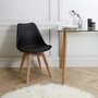 The Home Deco Factory Chaise scandinave coque avec coussin noire