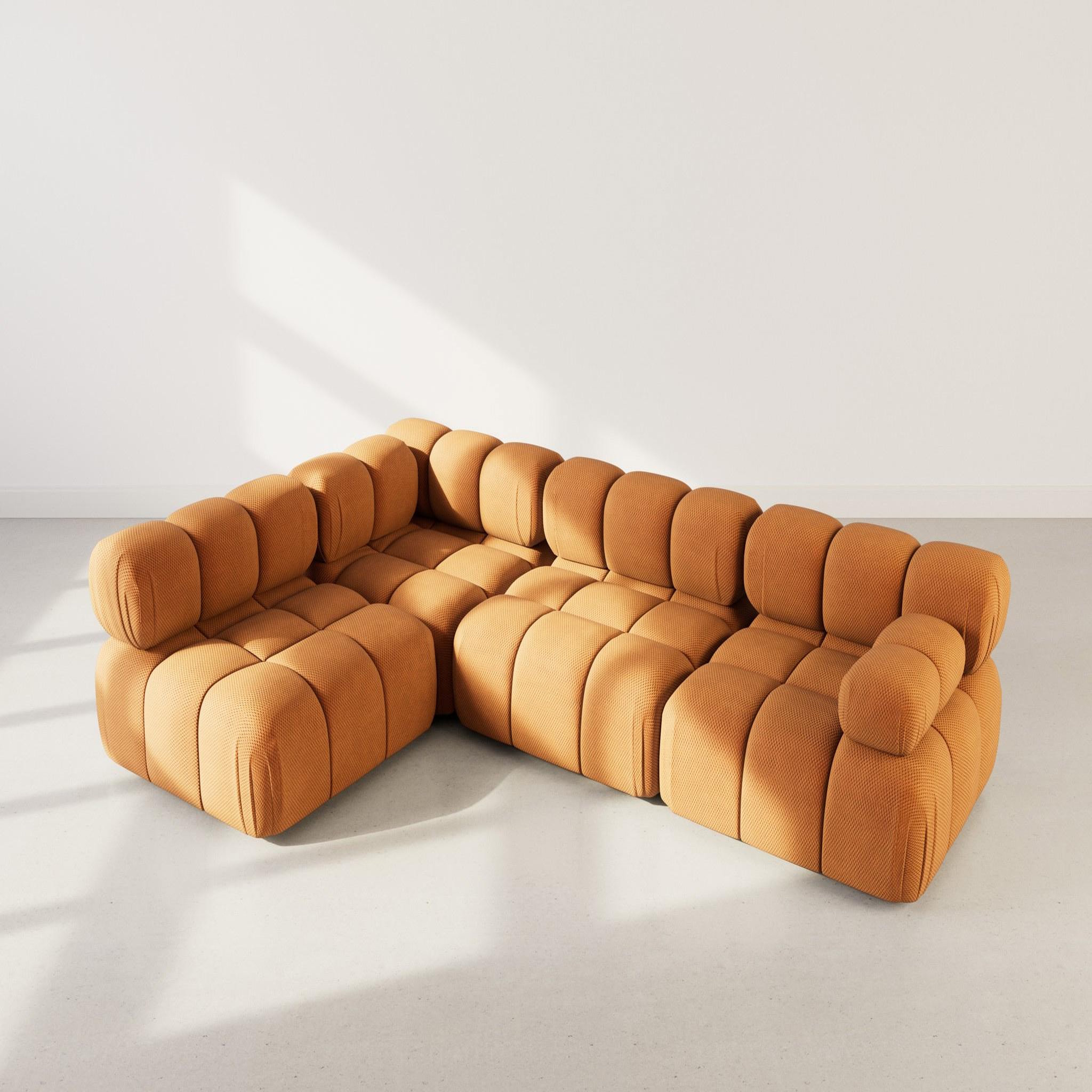 Voir la diapositive 3 : LISA DESIGN Ruby - canapé modulable d'angle gauche 5 places en velours texturé