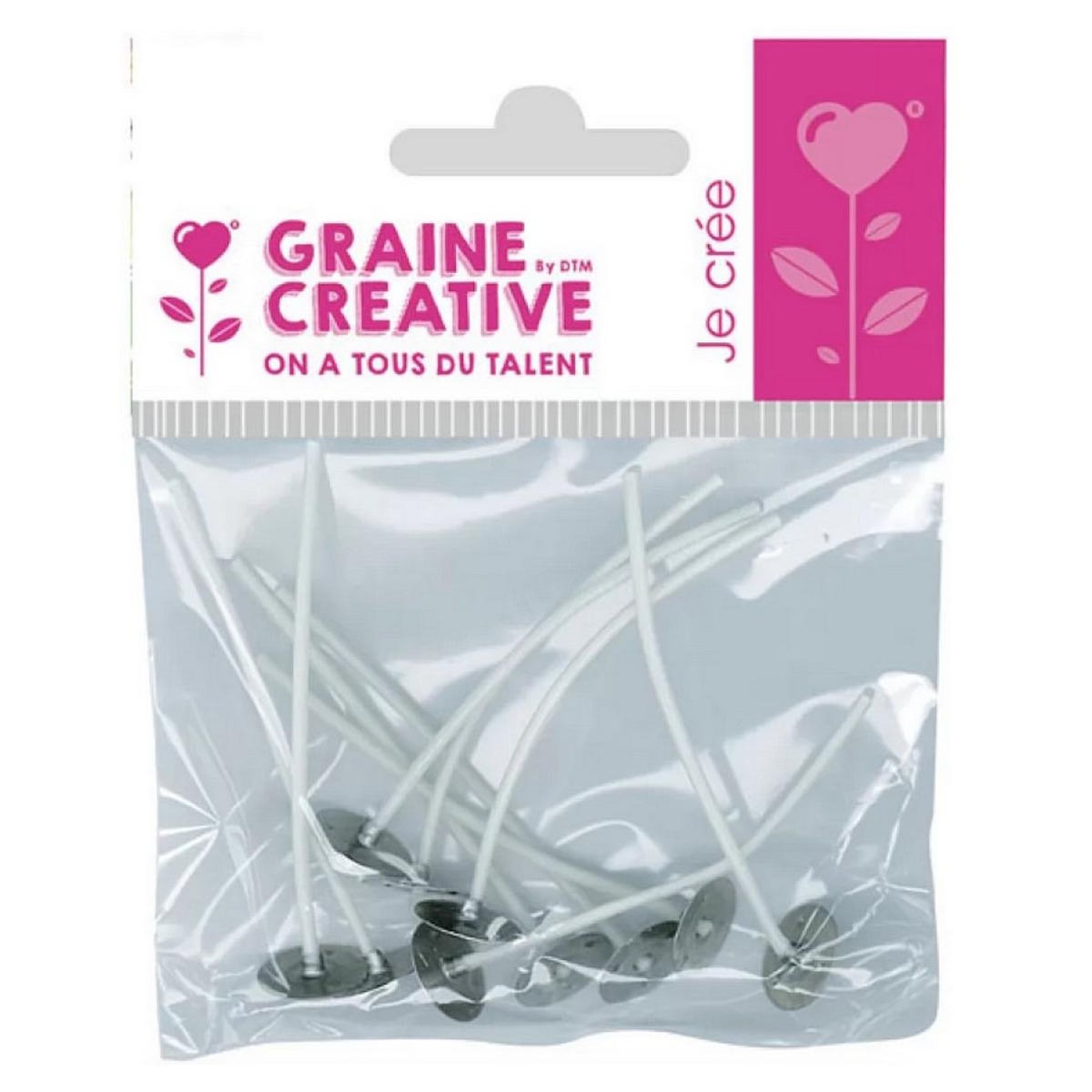 Graine créative Lot de 10 meches enduites pour bougies
