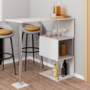 Voir la diapositive 2 : ID MARKET Table haute de bar bistrot KARL 2 personnes blanc