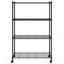 Voir la diapositive 3 : VIDAXL Etagere de rangement 4 niveaux et roues 90x35x137cm Noir 200 kg