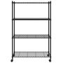 Voir la diapositive 3 : VIDAXL Etagere de rangement 4 niveaux et roues 90x35x137cm Noir 200 kg