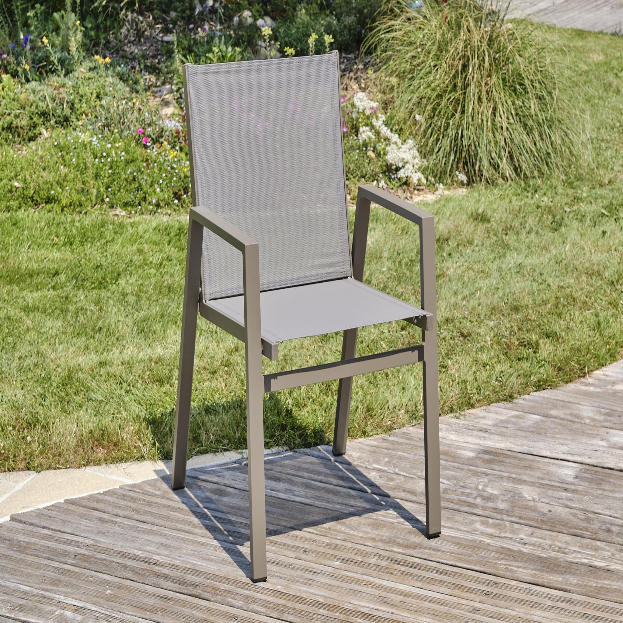 Voir la diapositive 2 : DCB GARDEN Fauteuil de jardin empilable en aluminium