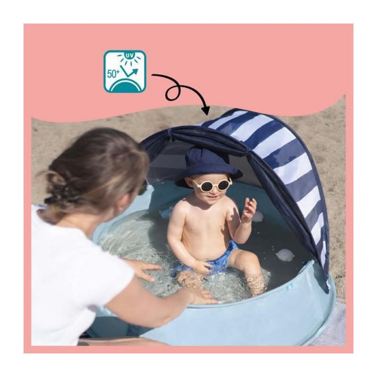 BABYMOOV Babymoov Aquani Mariniere, Aire de jeux anti-UV FPS 50+ 3 en 1