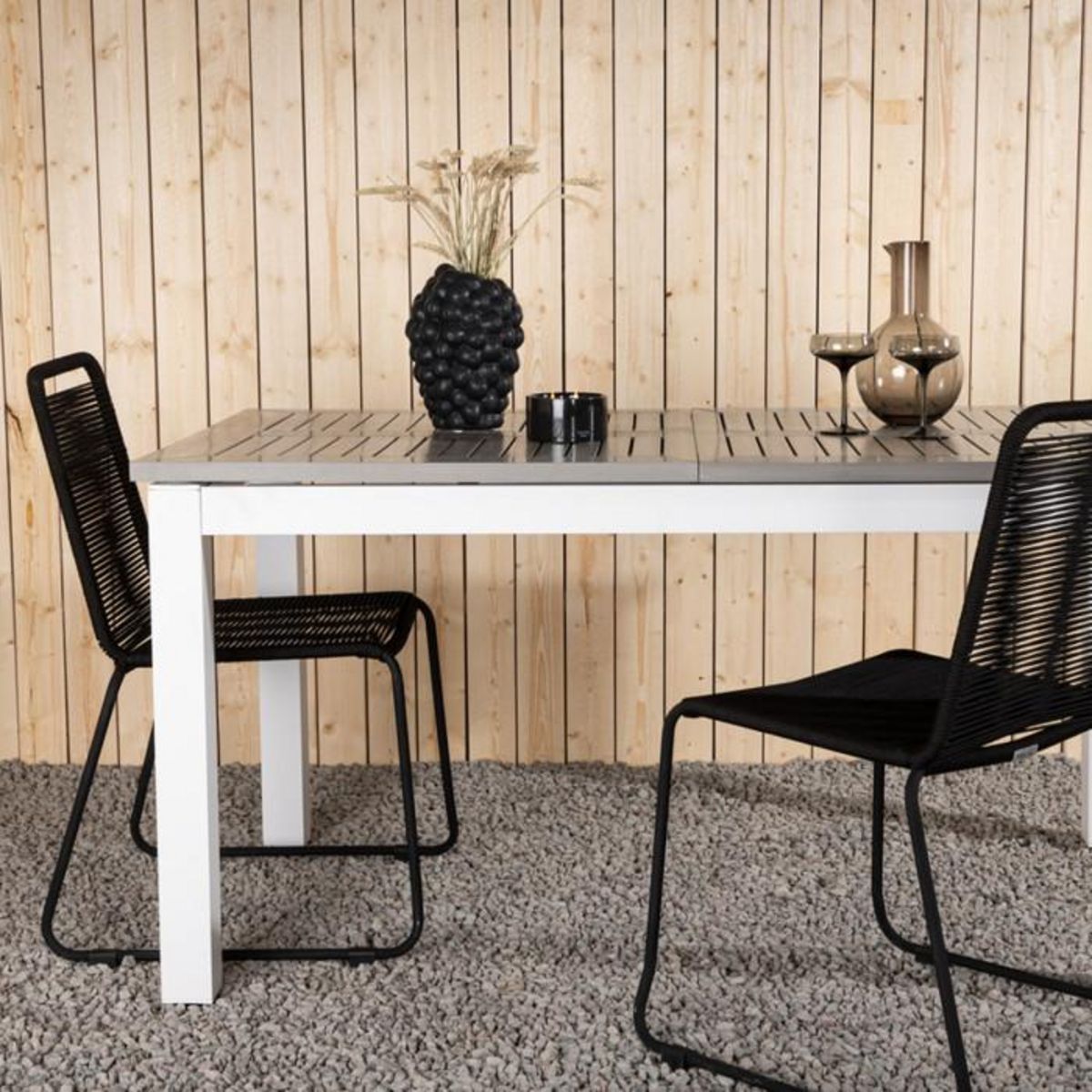 Paris Prix Table de Jardin Extensible  Albany  152-210cm Blanc & Gris