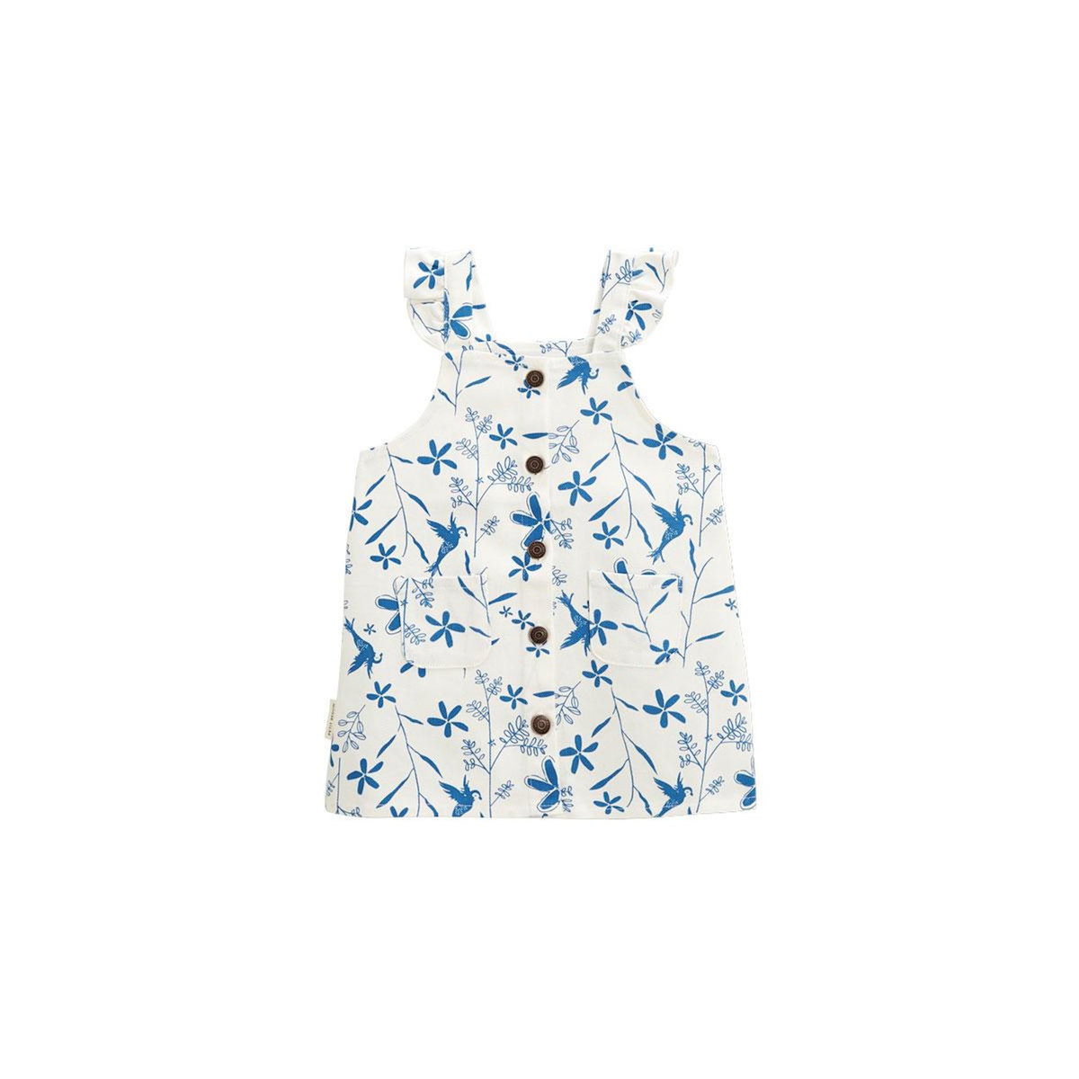 Petit Béguin Robe bébé en jean écrue Océan d'amour
