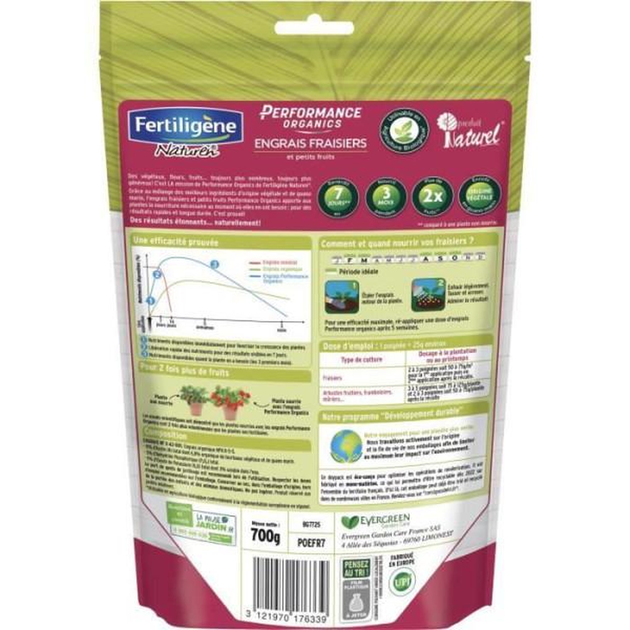 Voir la diapositive 2 : FERTILIGENE Fertiligene engrais performance organics fraisiers et petits fruits - 700 g