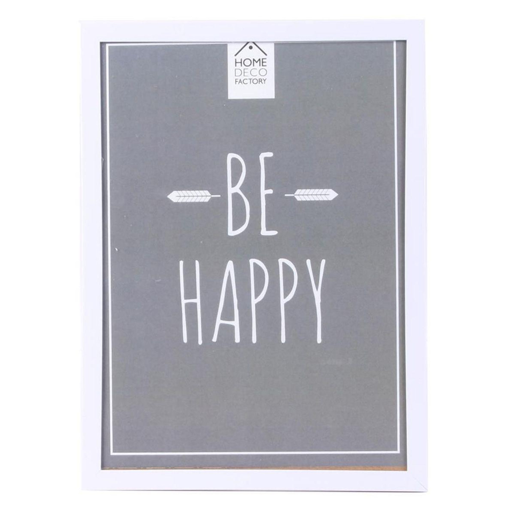 The Home Deco Factory Cadre Photo Design  Be Happy  13x18cm Blanc
