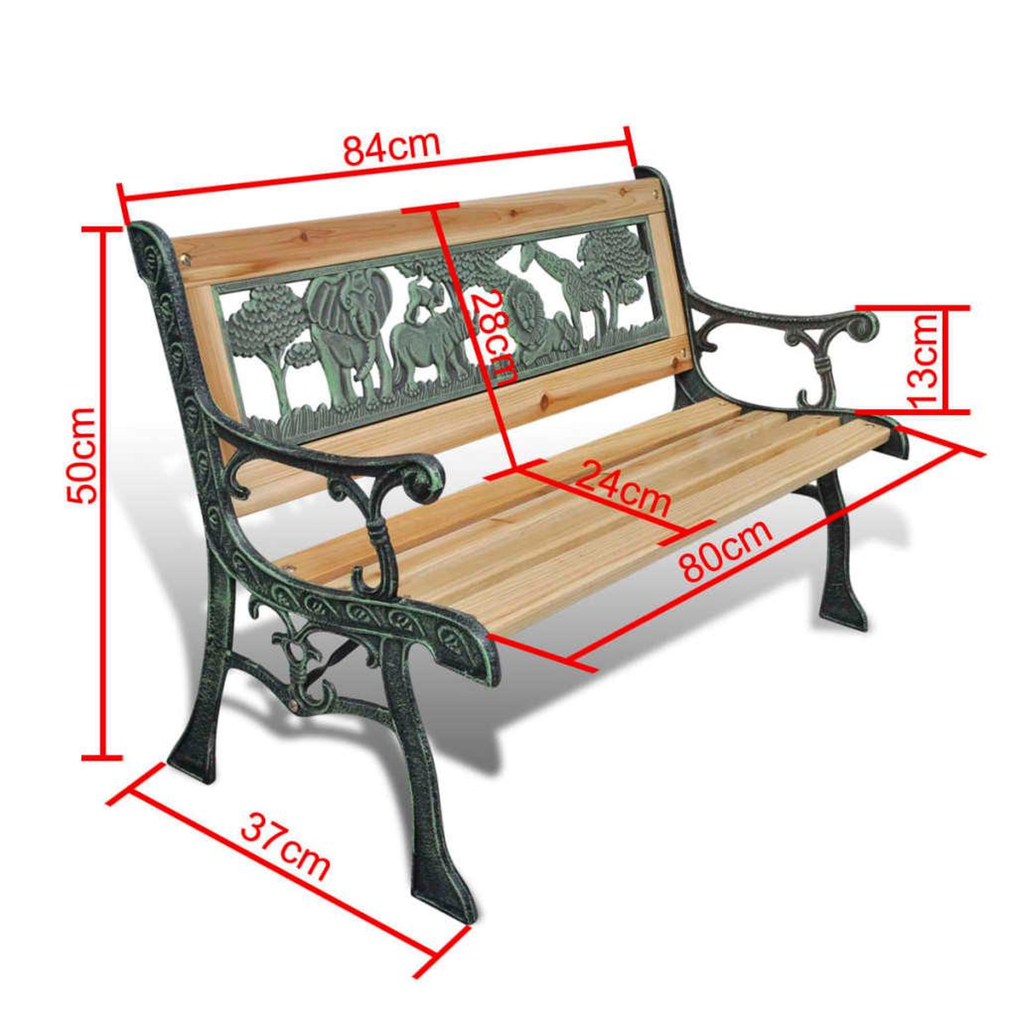 Voir la diapositive 5 : VIDAXL Banc de jardin pour enfants 84 cm bois