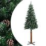 Voir la diapositive 2 : VIDAXL Sapin de Noël mince bois veritable et neige blanche vert 210 cm