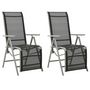 Voir la diapositive 1 : VIDAXL Chaises de jardin lot de 2 Textilene et aluminium Argente