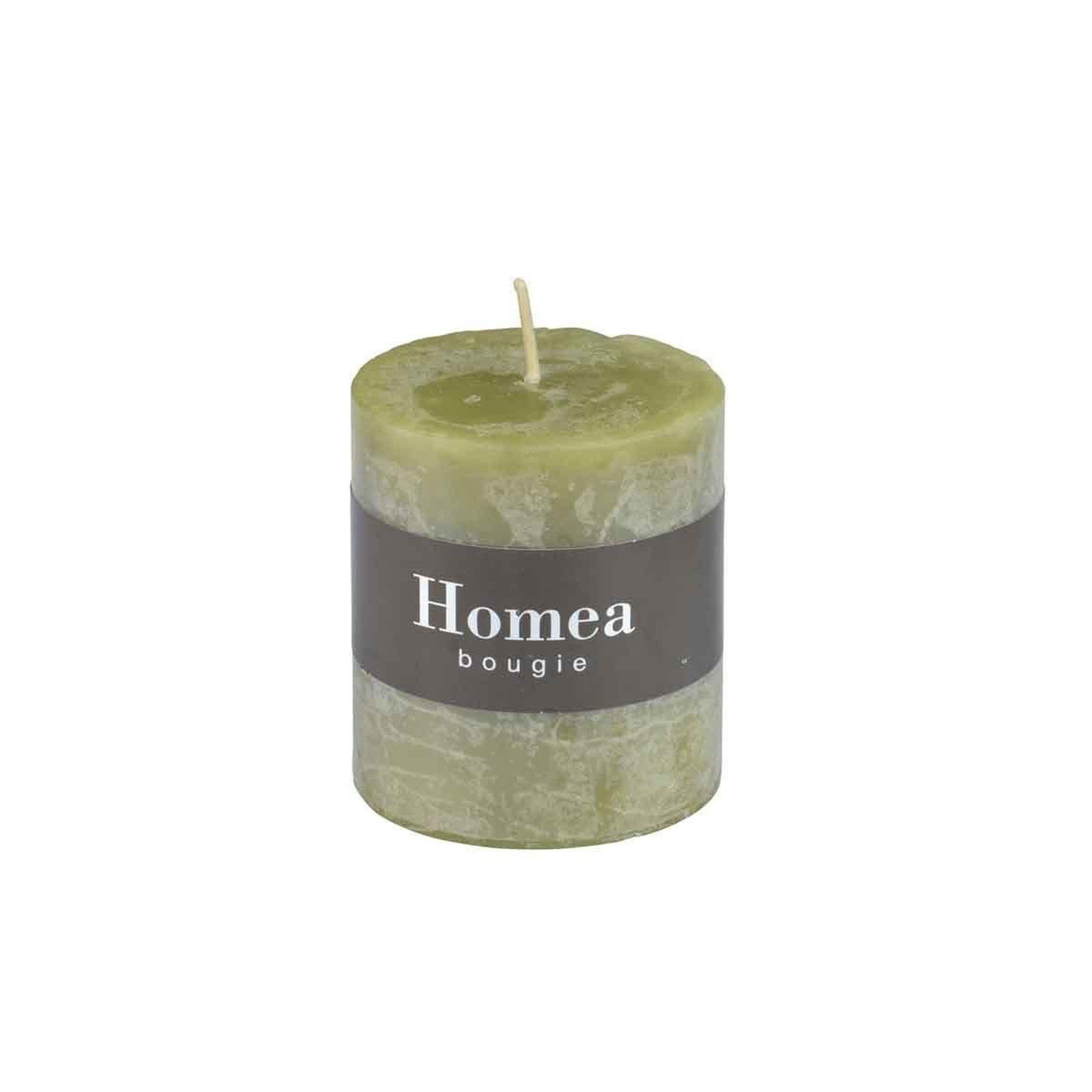 Voir la diapositive 2 : HOMEA Bougie pilier déco  rustique  7cm tilleul