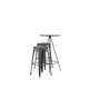 Voir la diapositive 4 : Paris Prix Ensemble Table de Bar & 2 Tabourets  Bistro & Tempe  105cm Noir & Gris Foncé