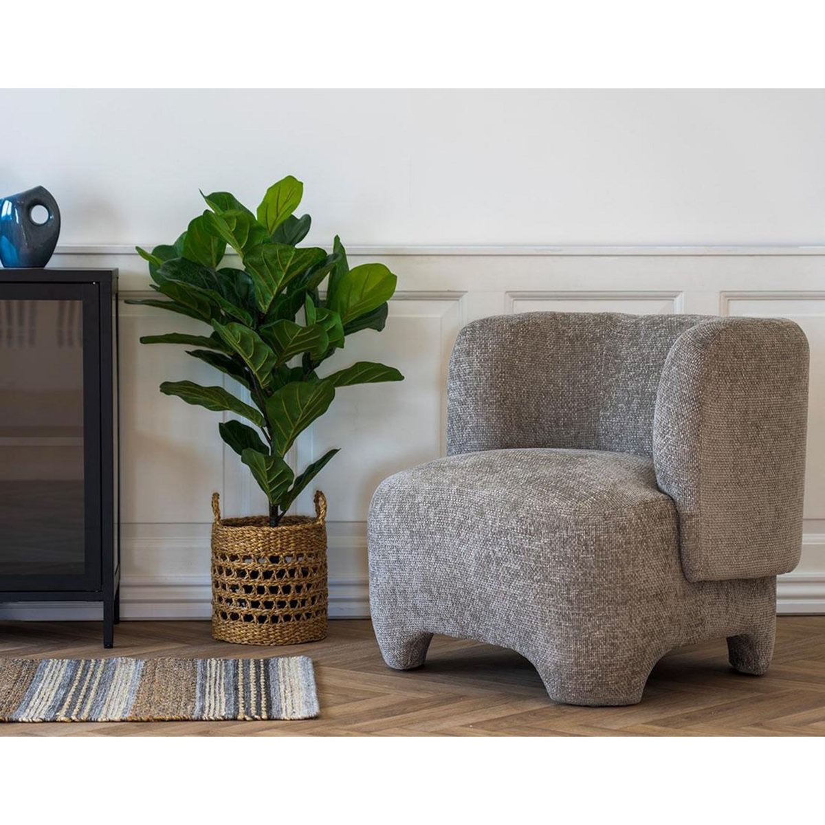 LISA DESIGN Olbia - fauteuil - en tissu texturé