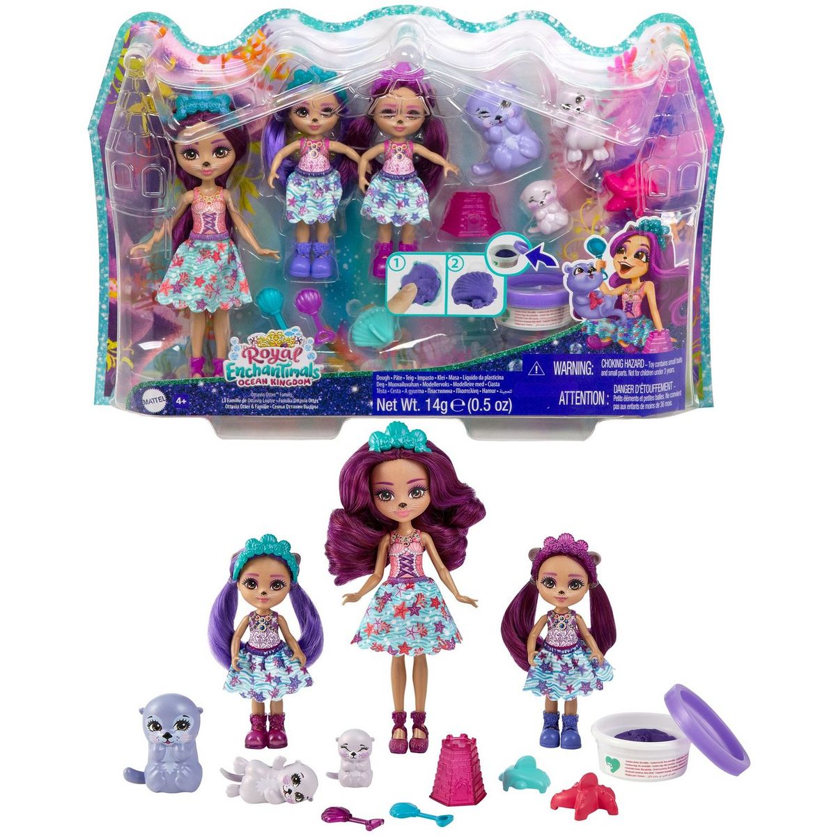 MATTEL Mini-poupée Enchantimals - Famille Loutre et accessoires