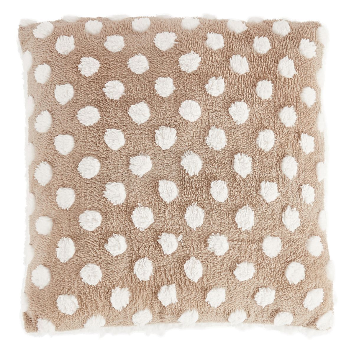 ACTUEL Coussin déco en sherpa pois/uni BOULE DE NEIGE 