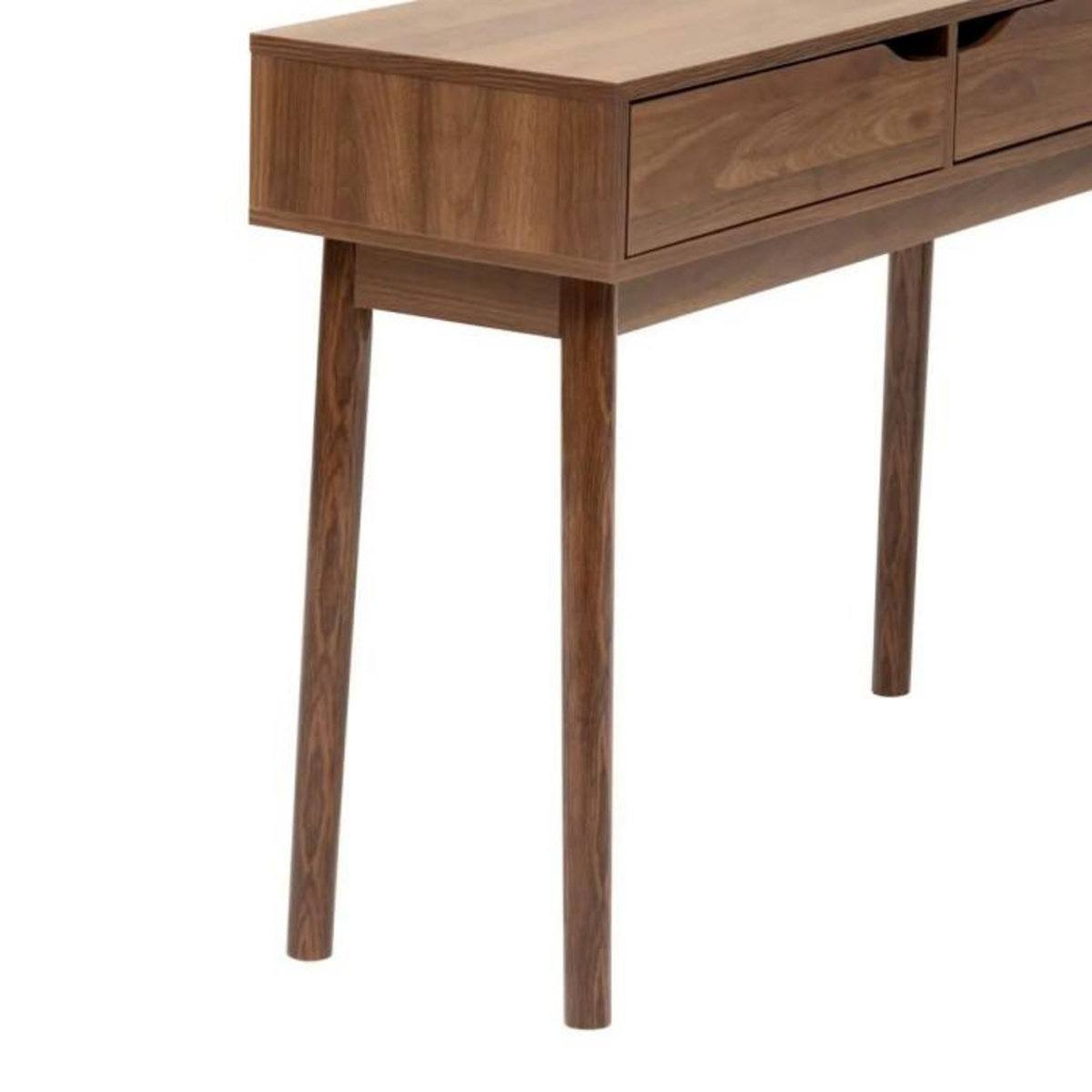 FIVE Console 2 tiroirs effet noyer SLIDY - Marron