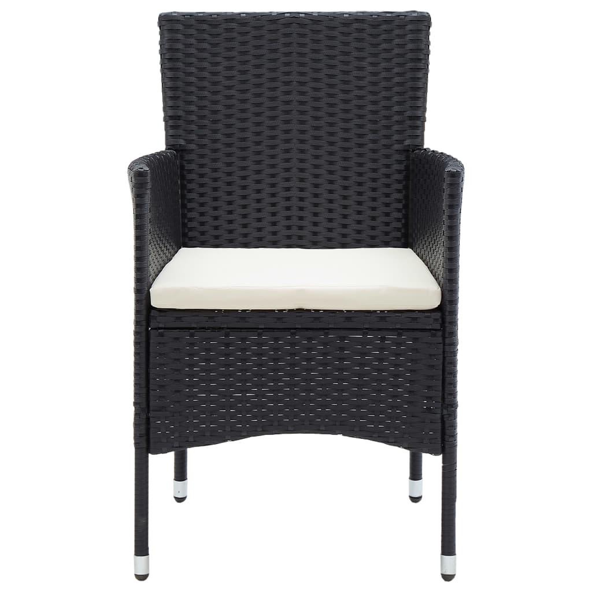 Voir la diapositive 4 : VIDAXL Chaises a manger de jardin lot de 4 Resine tressee Noir