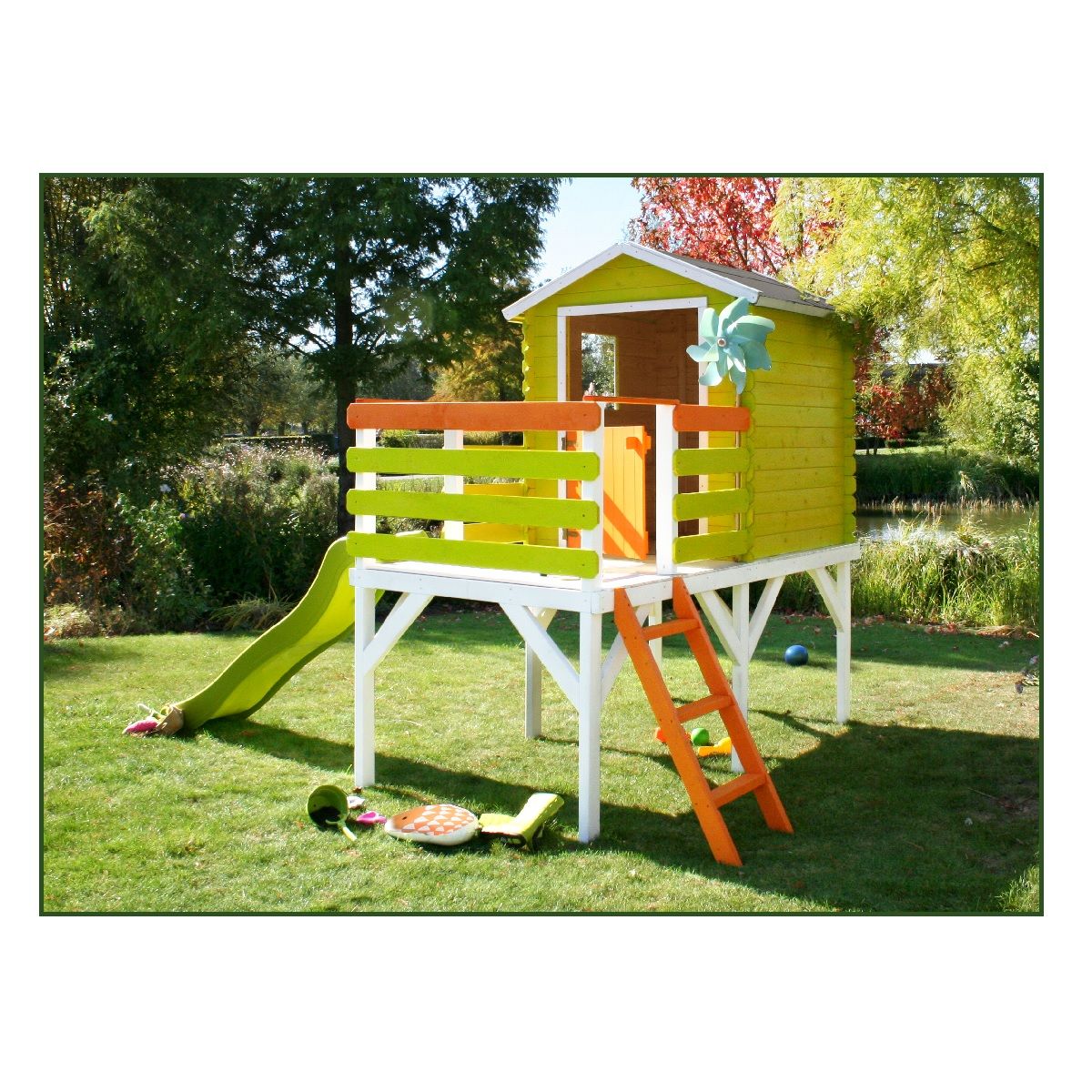 Soulet Cabane de jardin enfant en bois avec terrase et pilotis - ALICE