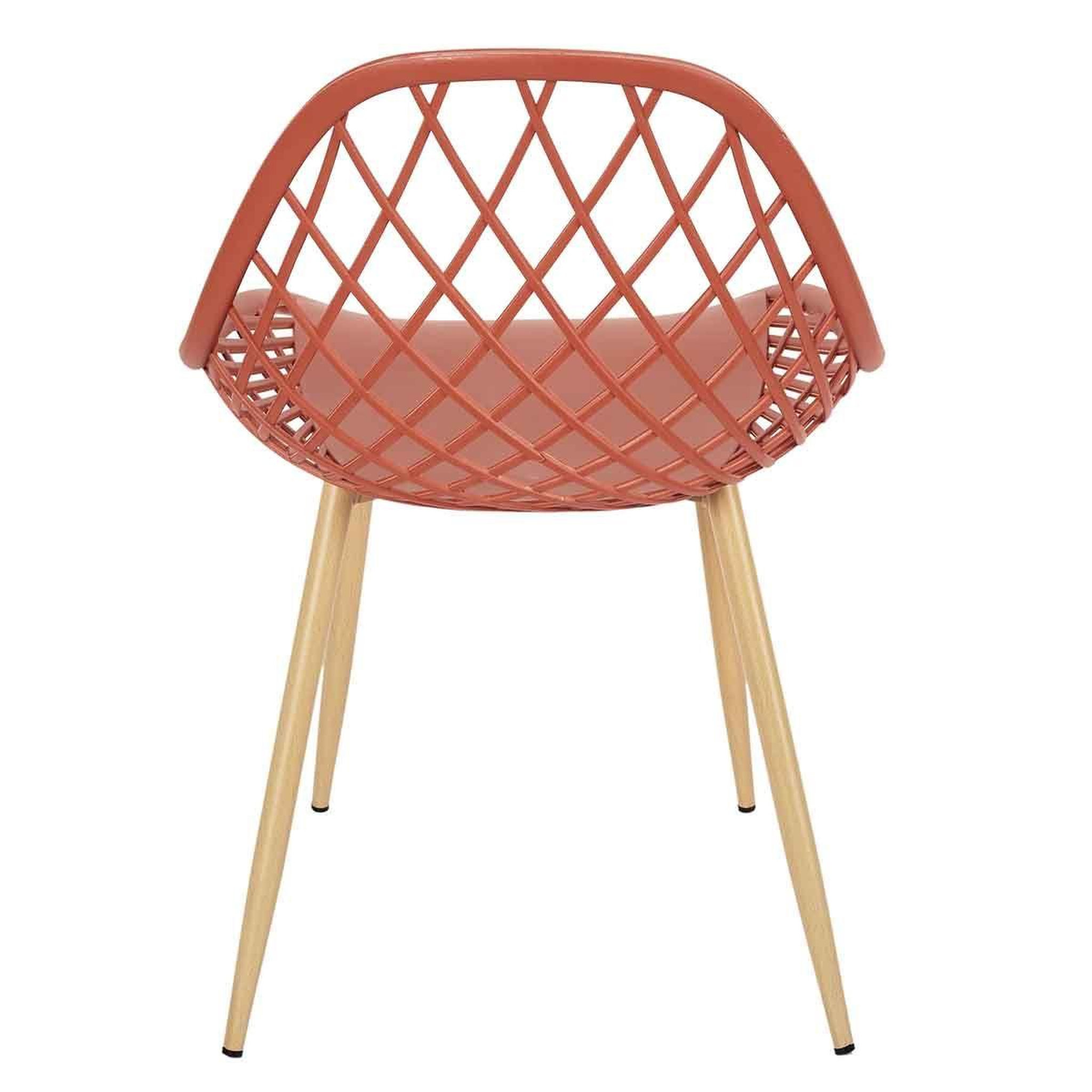 Voir la diapositive 5 : The Home Deco Factory Lot de 4 chaises design  malaga  80cm terracotta