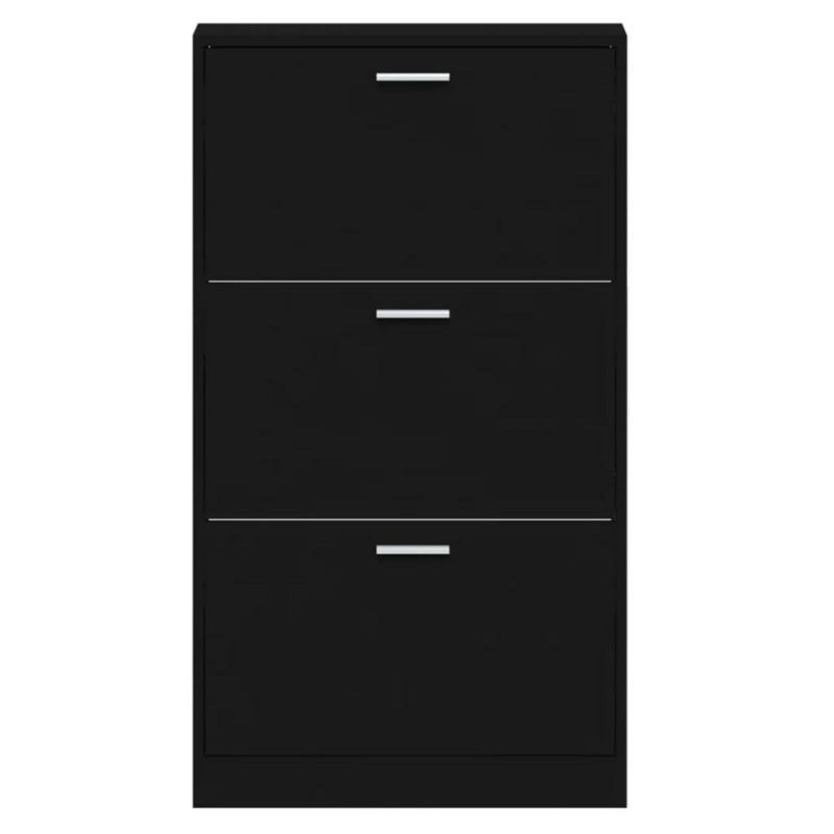 VIDAXL Armoire à chaussures Noir 59x17x108 cm Bois d ingénierie