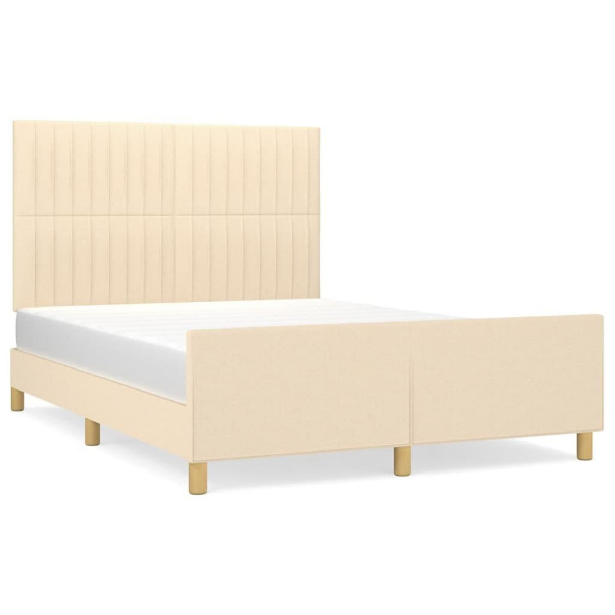 VIDAXL Cadre de lit sans matelas creme 140x200 cm tissu