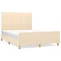 Voir la diapositive 2 : VIDAXL Cadre de lit sans matelas creme 140x200 cm tissu