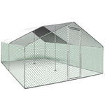 ID MARKET Enclos poulailler 16 m² parc grillagé 4x4 M acier galvanisé