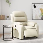 VIDAXL Fauteuil de massage inclinable electrique creme similicuir