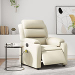 VIDAXL Fauteuil de massage inclinable electrique creme similicuir