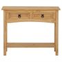 Voir la diapositive 3 : IDIMEX Table console SALSA table d'appoint en bois style mexicain avec 2 tiroirs et 1 étagère, en pin massif finition teintée/cirée