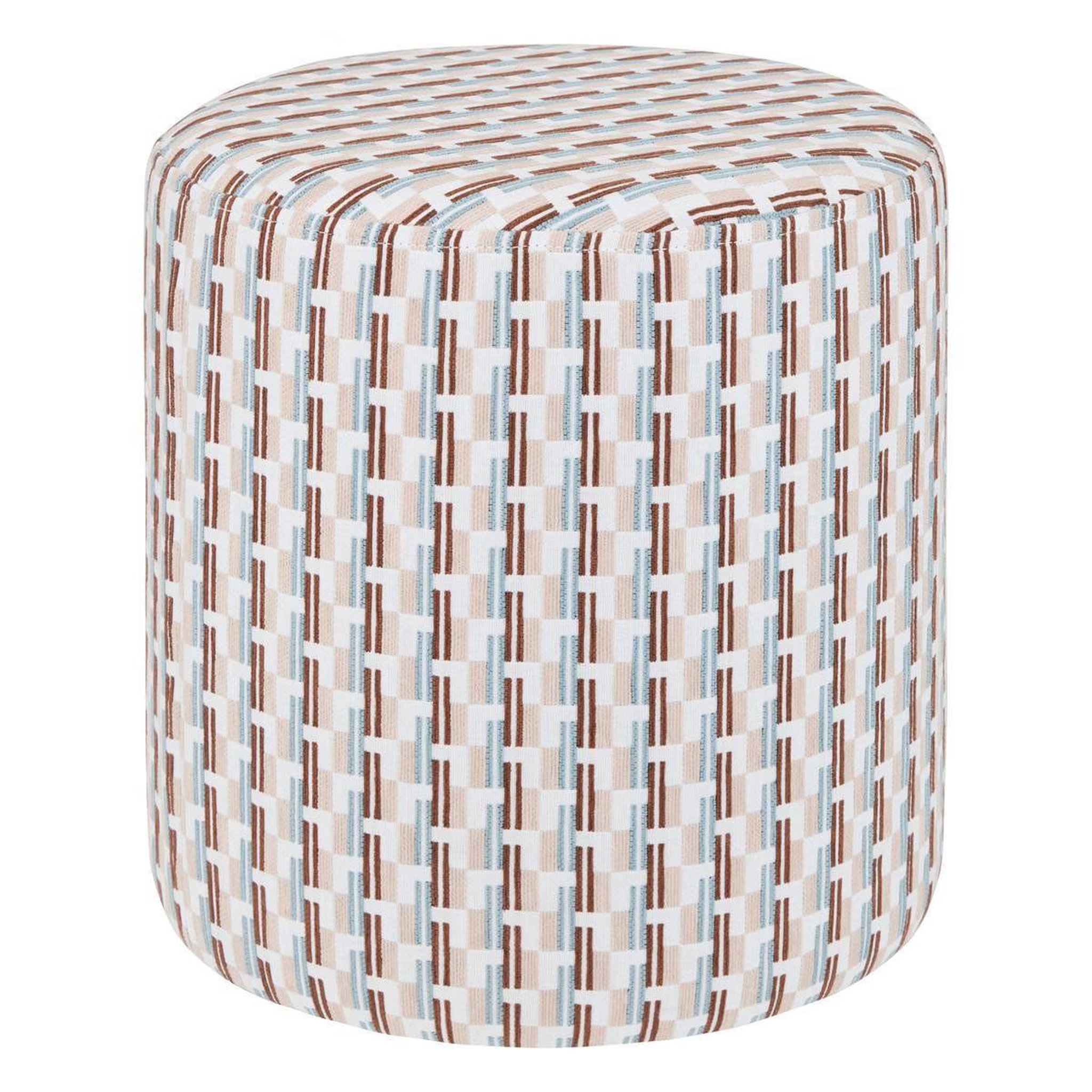 ATMOSPHERA Pouf chenille à motifs  sky lounge  38cm beige