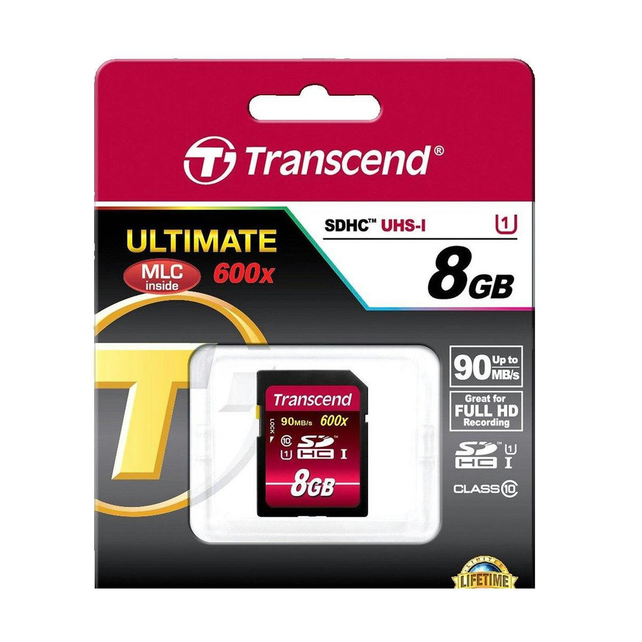 Voir la diapositive 2 : Transcend Carte mémoire Transcend 8 Go