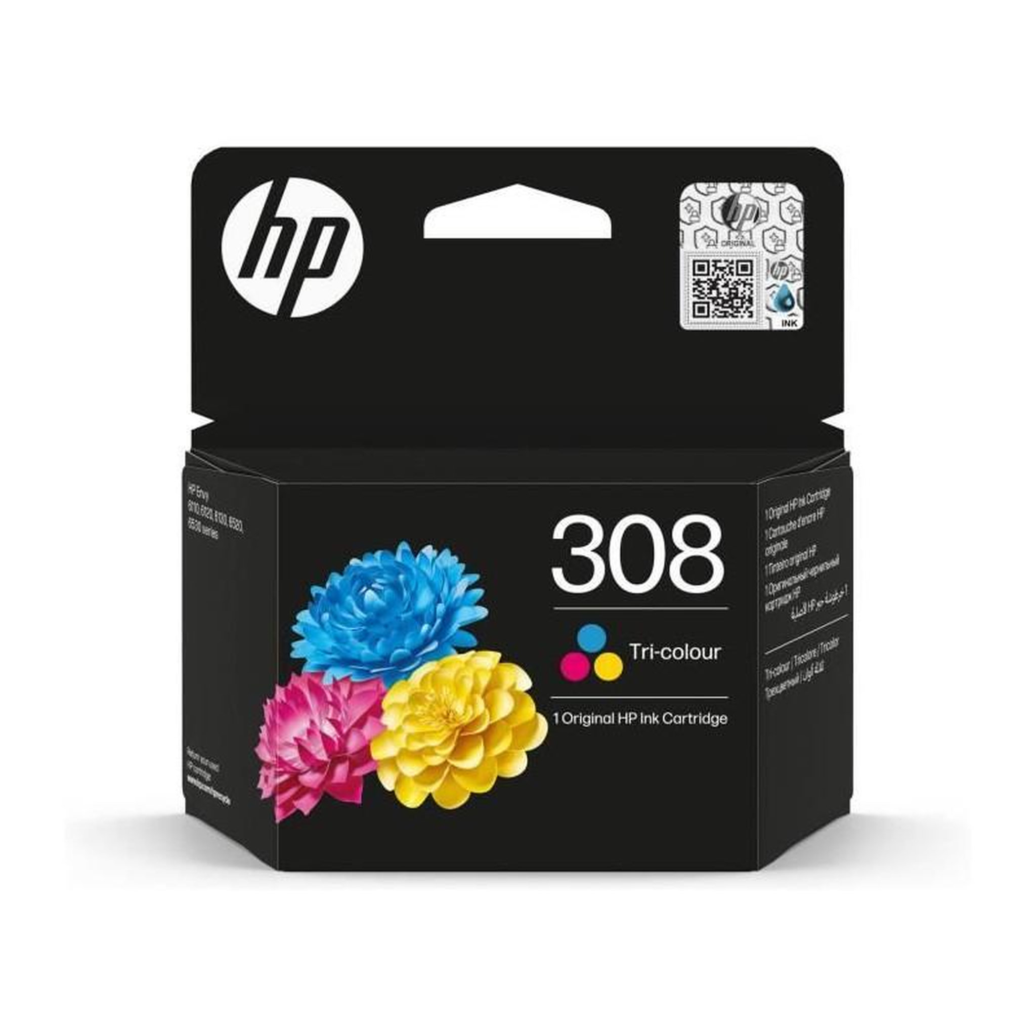 HP Cartouche d'encre HP 308 authentique tricolore (7FP20UE) pour HP Envy 6110, 6120, 6130, 6520, 6530