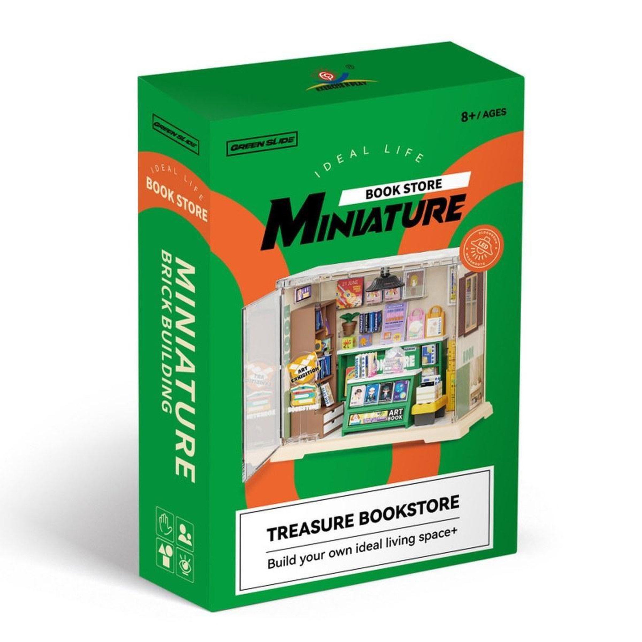 Voir la diapositive 2 : GREENSLIDE Maquette Green Slide - Miniature Empilable - Librairie - LED - 104 pièces