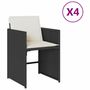 Voir la diapositive 2 : VIDAXL Chaises de jardin lot de 4 avec coussins noir resine tressee