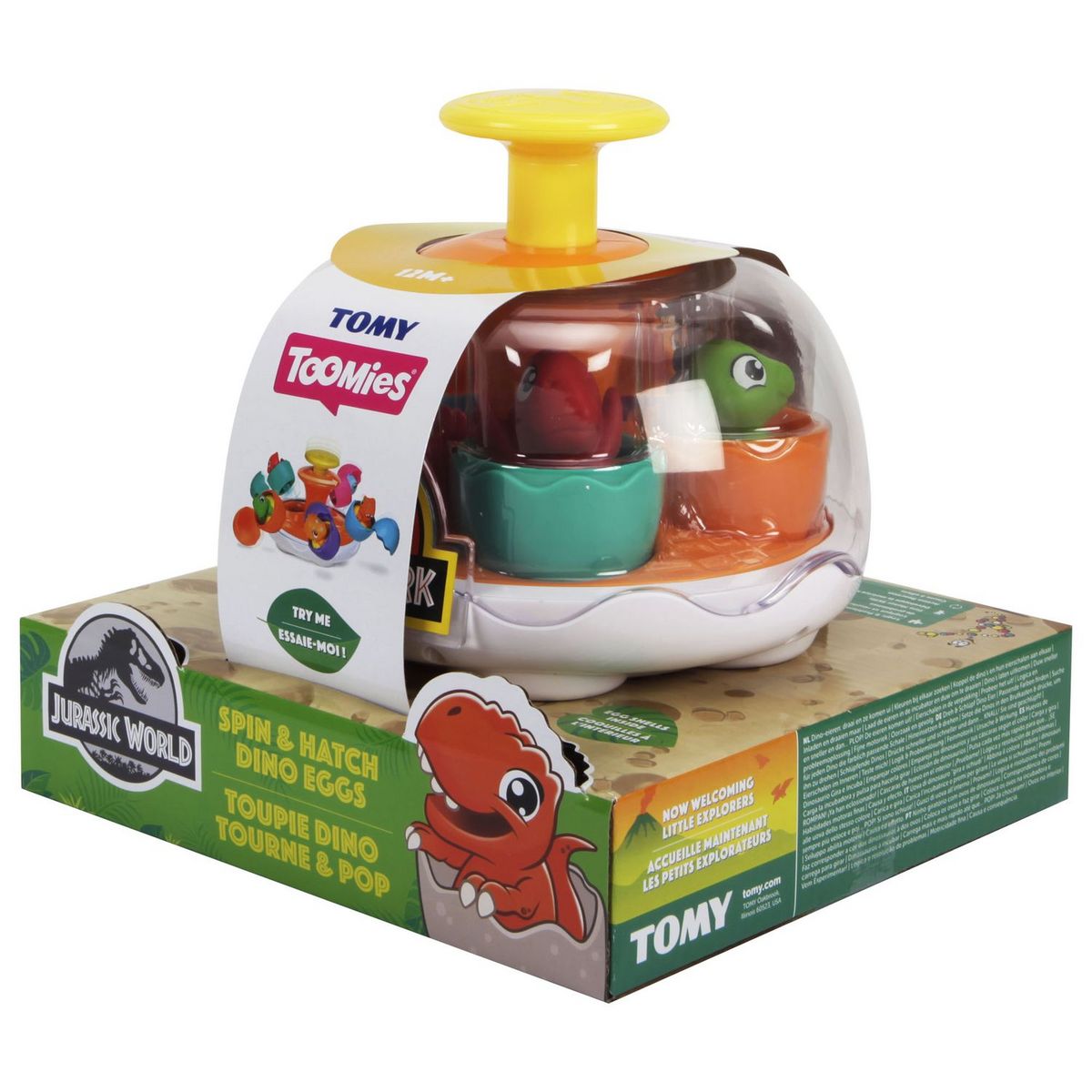 TOMY Jeu d'éveil - Toupie Dino Tourne & Pop