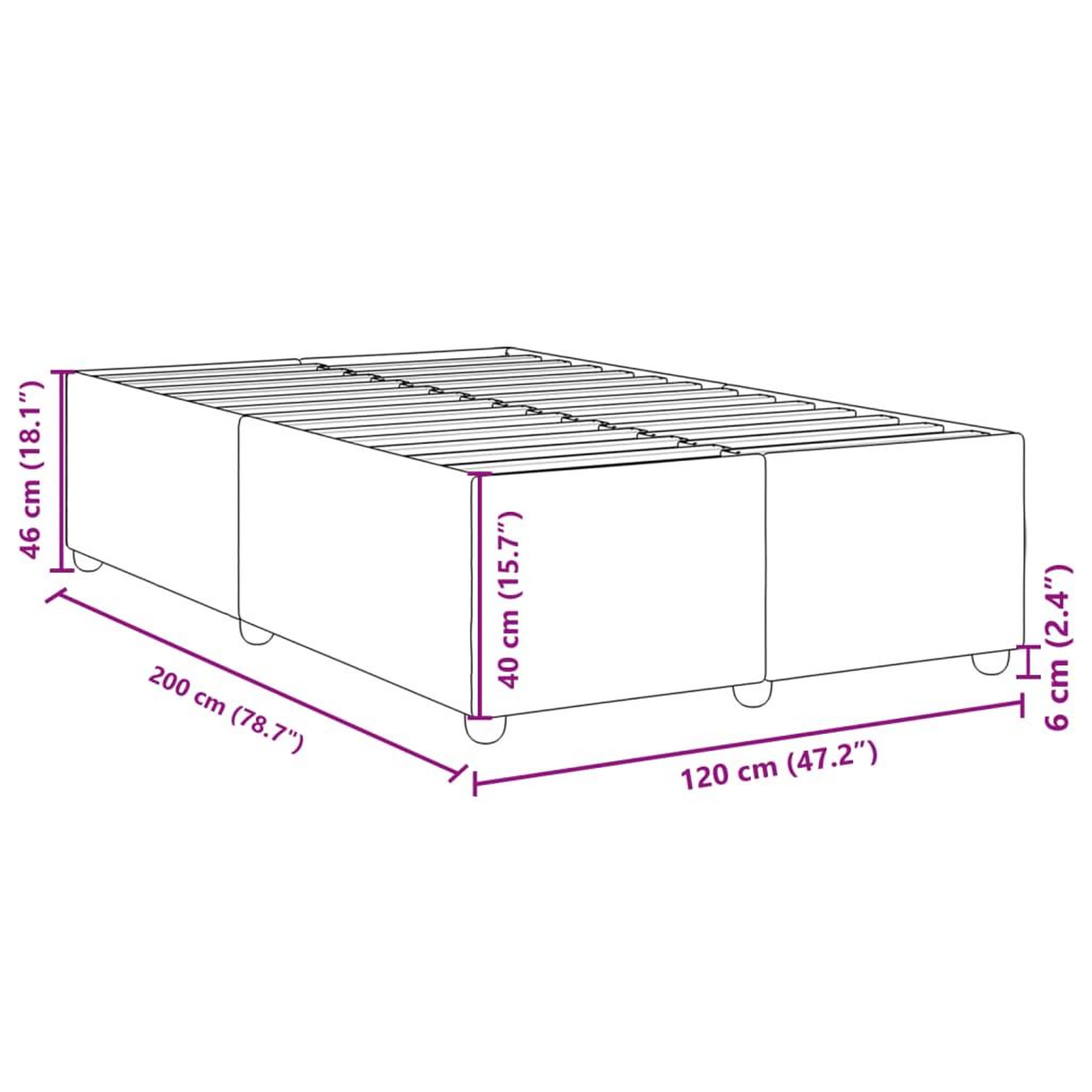 Voir la diapositive 6 : VIDAXL Cadre de lit sans matelas taupe 120x200 cm tissu