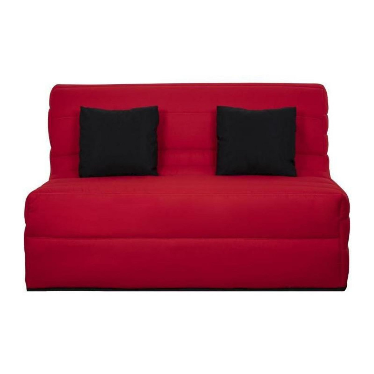 DUNLOPILLO DUNLOPILLO Banquette BZ - Tissu Rouge + 2 coussins noir - L 140 x P 99 x H 98 cm - Made in France - ALICE