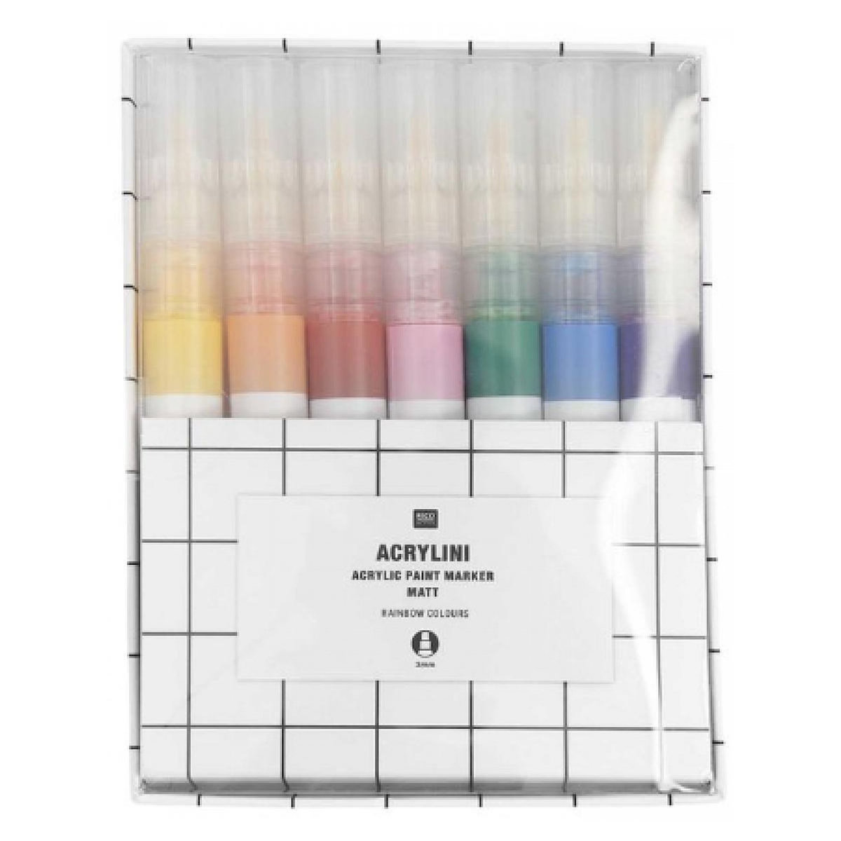 RICO DESIGN Ensemble de marqueurs Acrylini Rainbow Colors 7 couleurs