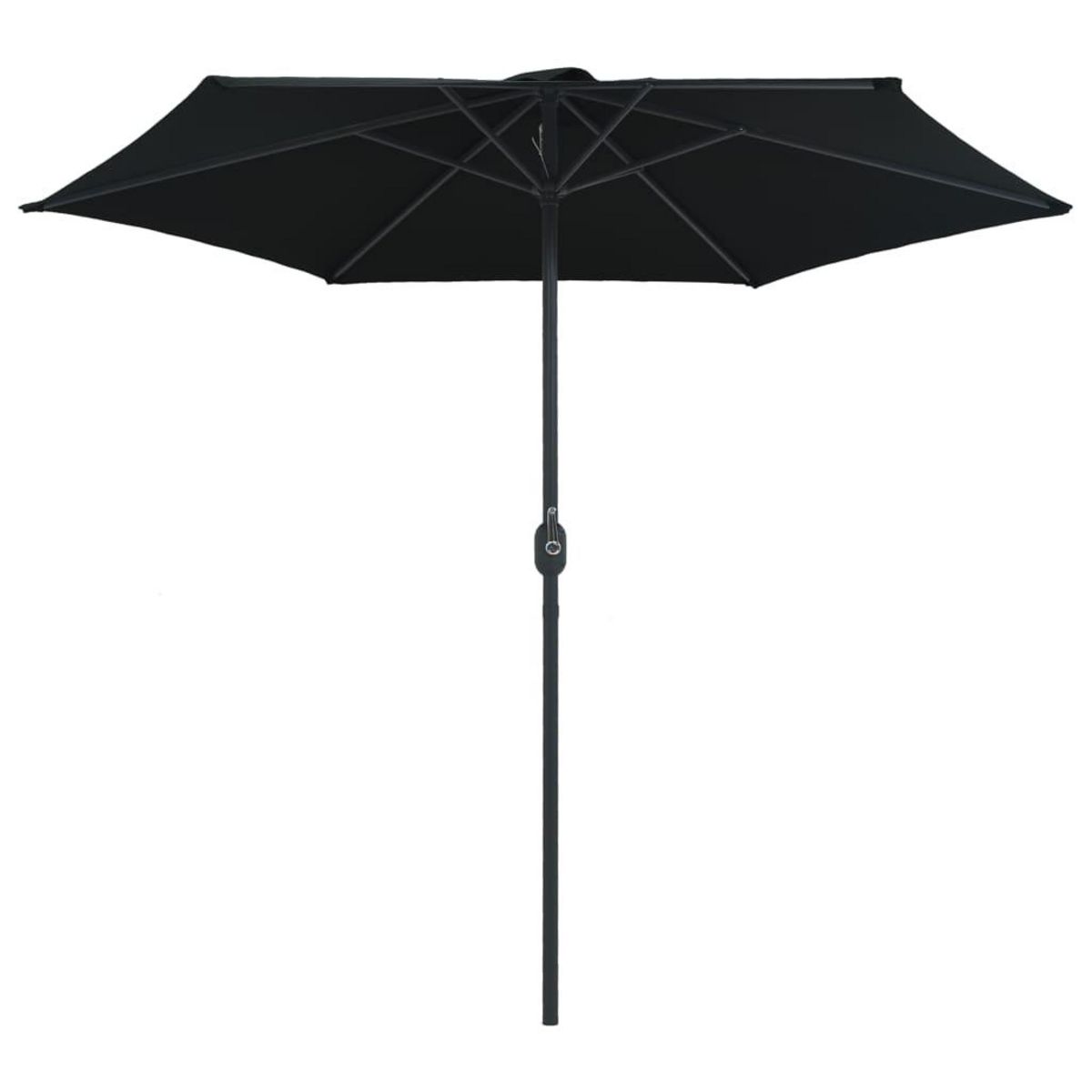 VIDAXL Parasol de jardin et mat en aluminium 270x246 cm Noir