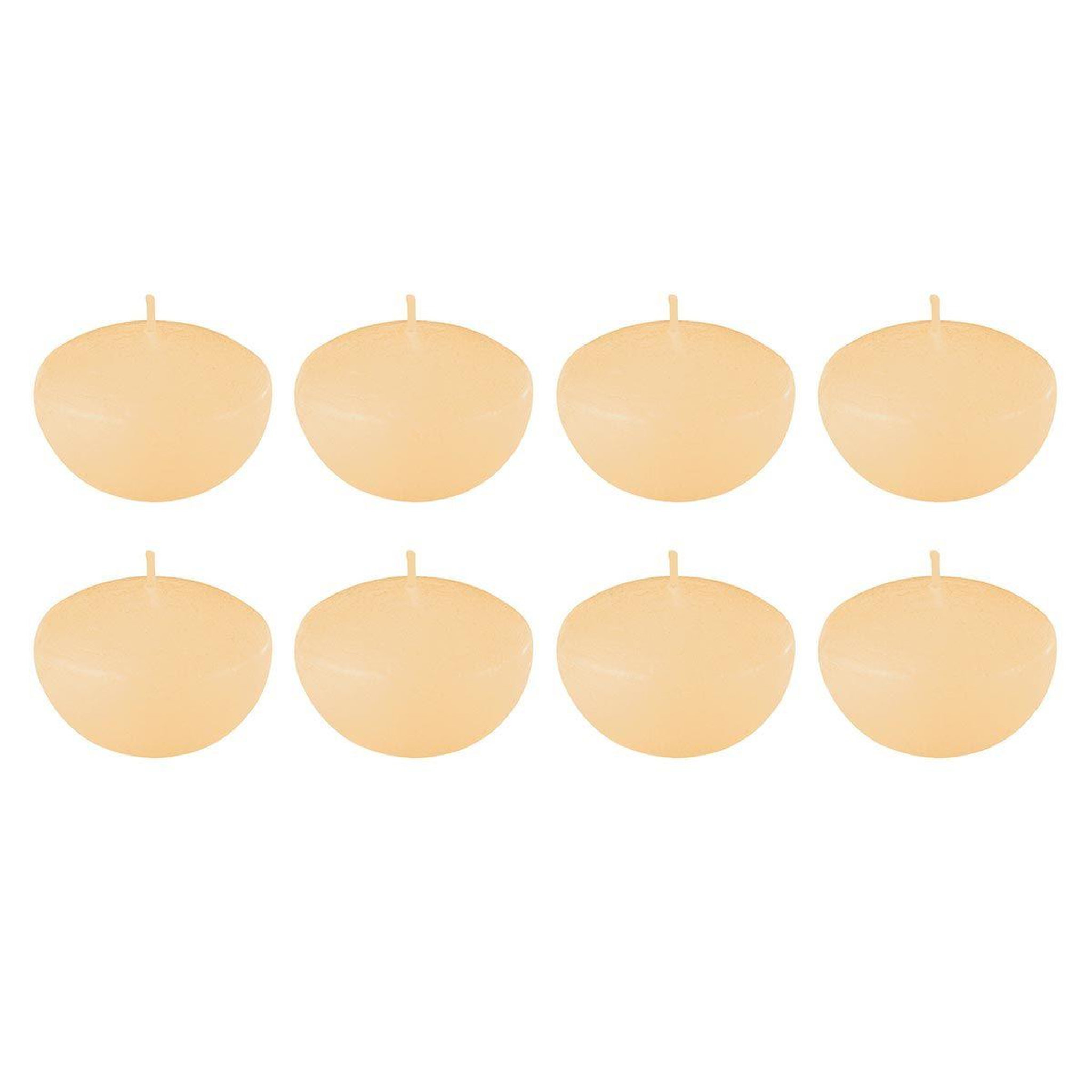 J-LINE Lot de 8 bougies chauffe-plat  flottante  6cm beige
