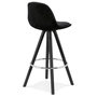Voir la diapositive 4 : Paris Prix Tabouret de Bar Velours & Bois  Vinea  87cm Noir